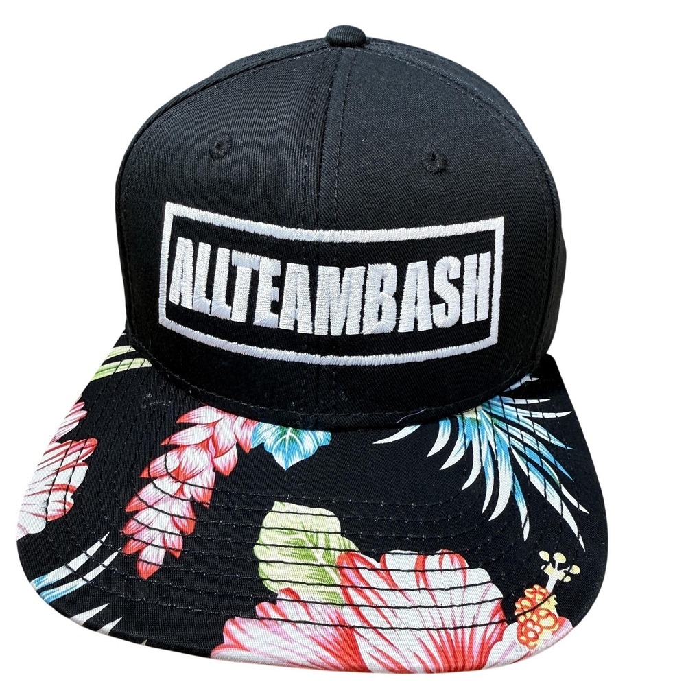 AllTeamBash Snapback Hat OTTO Floral Brim Flat Bill Adjustable Cap